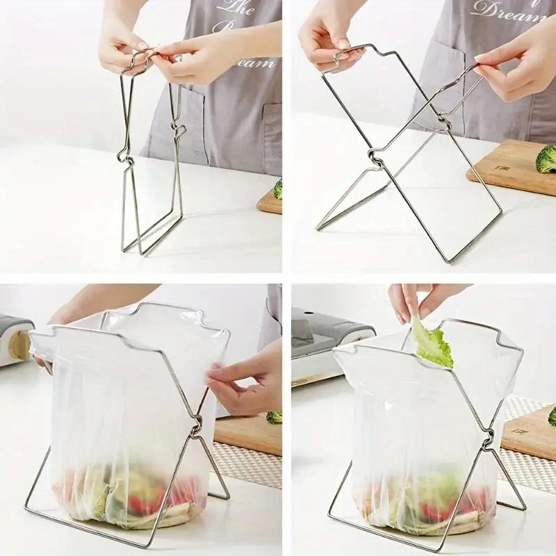 Nerezový koš na odpadky Skládací Kuchyňský Stolní Kancelářský Držák na odpadky Pytel na odpadky Věšák na ručníky Kuchyňský odpadkový koš Odpadkový koš