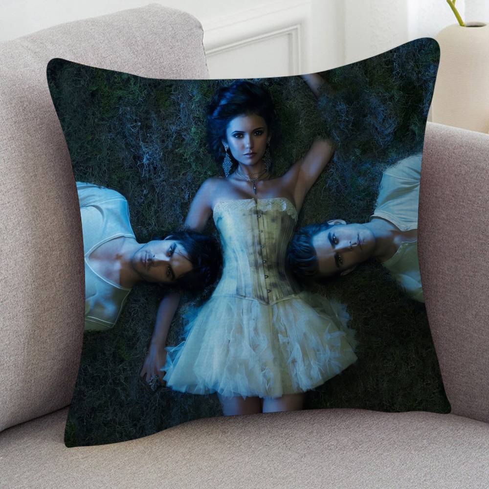TV Drama The Vampire Diaries Cartoon Series Square Pillowcase Soft Waist Sofa Cushion Cover Bedroom Room Pillowcase