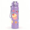 1PC Cupcake Birthday Cake Pattern 750ml Color Plastic Sports Water Bottle Leakproof Flip Straw Lid Suitable for Sports Office Home Use
