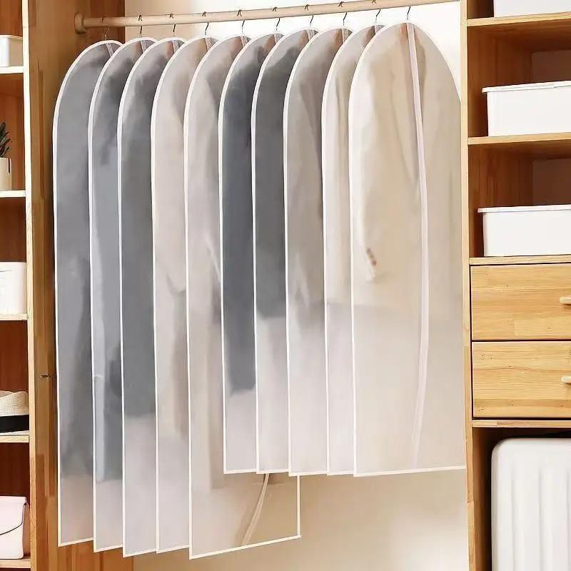 1/5/10PCS Clothes Dust Cover Transparent Thickened Washable Dust Bag Household Dust Cover Coat Suit Cover Hanging Clothes Bag