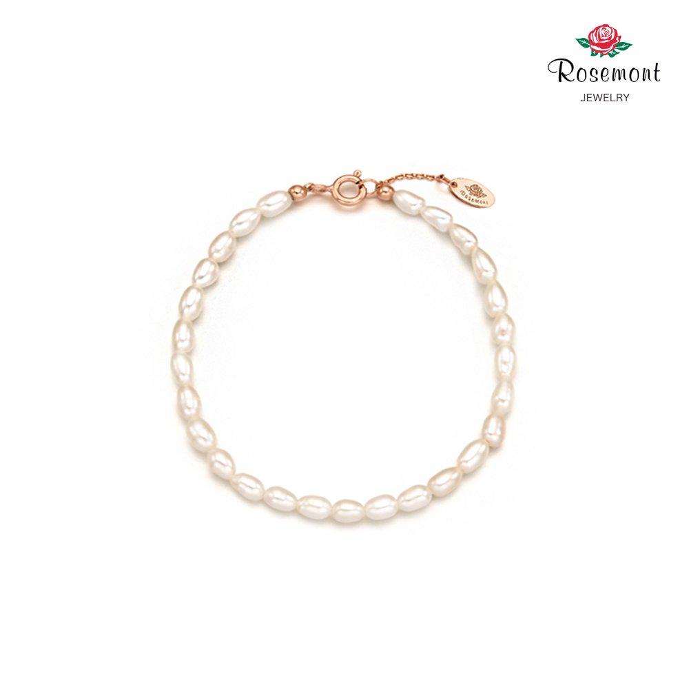 [Rosemont] Silver Freshwater Pearl 4mm Bracelet Rc0390
