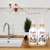 2 Pack Christmas Soap Dispenser with Tray 16 Oz Watercolor Santa Snowman Xmas Trees Plastics Dispenser with Pump Refillable