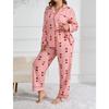 Spring and Autumn Women Pajamas Home Wear Waffle Cardigan Long Sleeve Trousers Fat Pajamas Home Wear