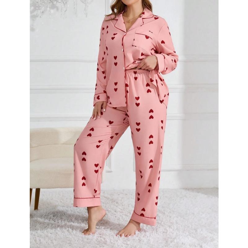 Spring and Autumn Women Pajamas Home Wear Waffle Cardigan Long Sleeve Trousers Fat Pajamas Home Wear