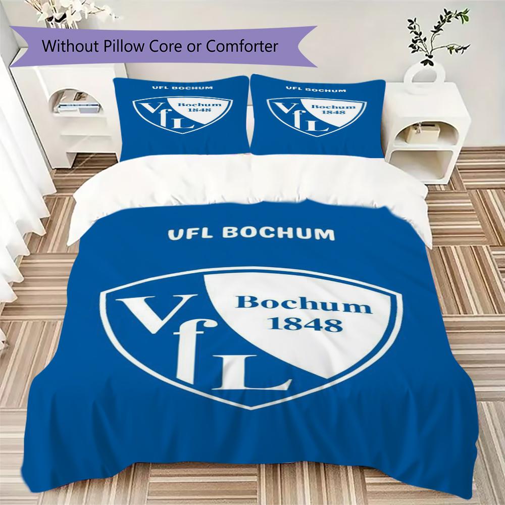 VfL Bochum 1848 Muster Bettwäsche Steppbettwäsche Bettbezug Kissenbezug Heimdekoration Geburtstagsgeschenk (1 Bettbezug + 2 Kissenbezüge (ohne Füllung))99