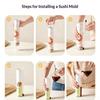 1 Pezzo Scatola Rotonda Push per Sushi con Cannuccia per Salsa Stampo per Sushi per Alimenti Secchi Secchiello in Carta Push-Up Accessori Bento