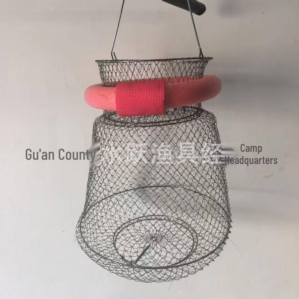 Collapsible Steel Wire Fish Trap & Basket Net for Fishing and Crabbing