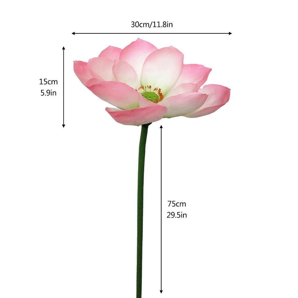 Romantic Artificial Lotus Handmade Fake Lotus Branch Simulation Lotus Leaf  Balcony