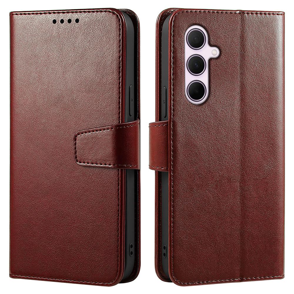 

For Samsung Galaxy S25 Case Stand Card Holder Wallet Leather Phone Cover Brown