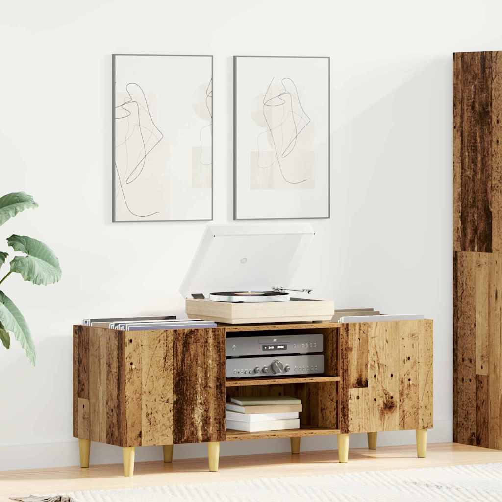 Vinyl Record Cabinet Reclaimed Wood Look 121 x 38 x 48 cm Engineered Wood