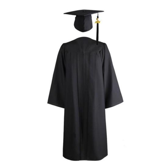 1 Set Graduation Gown Hat Tassel Zipper V Neck Loose Solid Color 2023 High School Bachelor Academic Dress Student Supplies