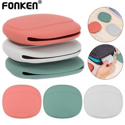 FONKEN Headphone Storage Box Silicone Earphone Data Cable U Disk Organizer Cute Coins Purse Case Bag Home Travel Business Trip