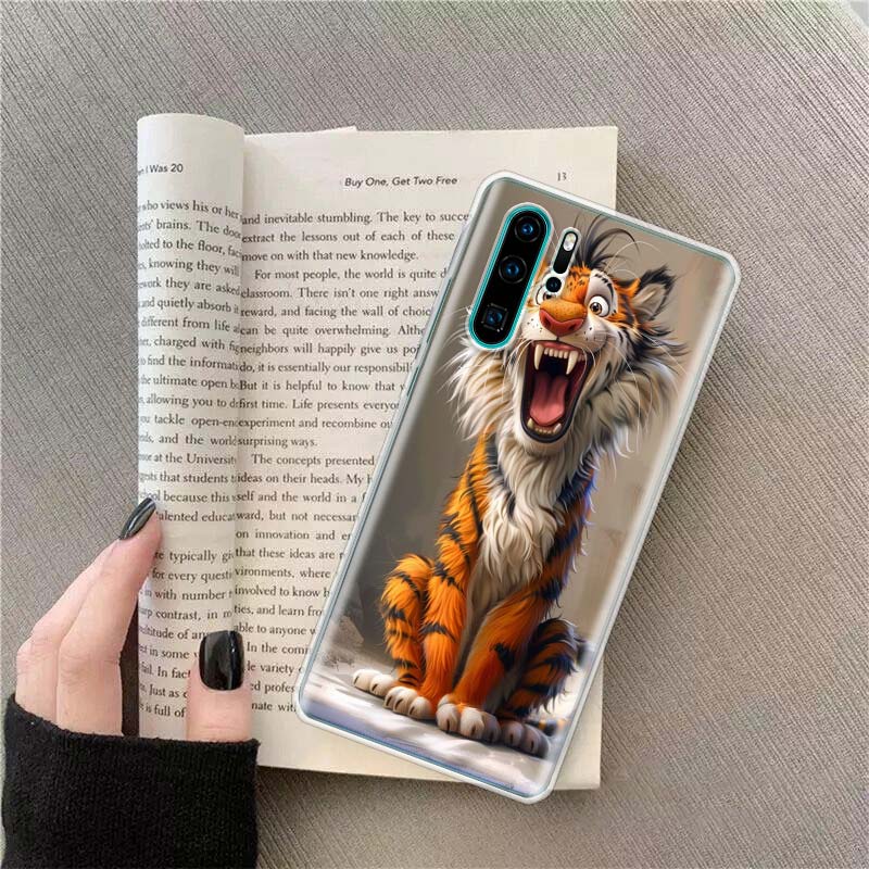 

This is a Tiger Phone Case For Huawei P50 Pro P10 P20 P30 P40 Lite Cover Mate 40 30 20 10 Lite Capa Shell Huawei Mate 20 Lite