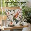 Kolibri Blumig Kissenbezug 2D Gestickter Druck Boho Vintage Botanisch Kissenhülle Für Sofa Bett Couch Gemütliche Wohnkultur