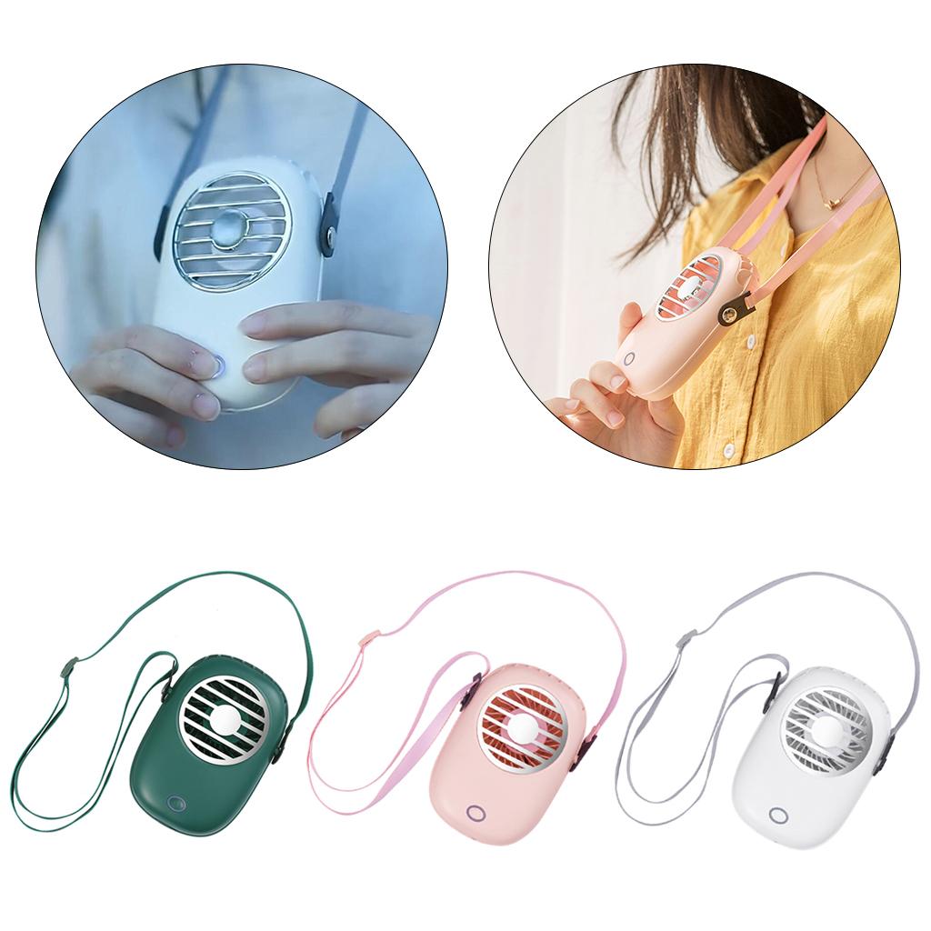 Mini USB Fan,Portable Hands Necklace Fan, Rechargeable Handheld 3 Adjustable Personal Desk