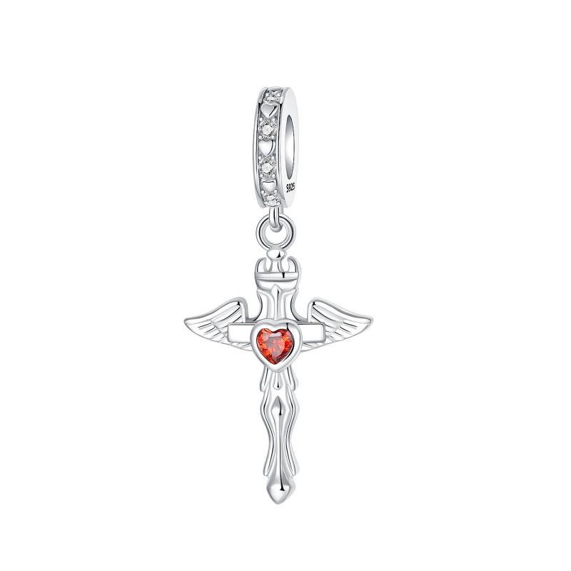 Original Copper Religion Charms Cross Holy Mother Ring Beads Pendants Fit Bracelet Necklace Diy Jewelry Gift