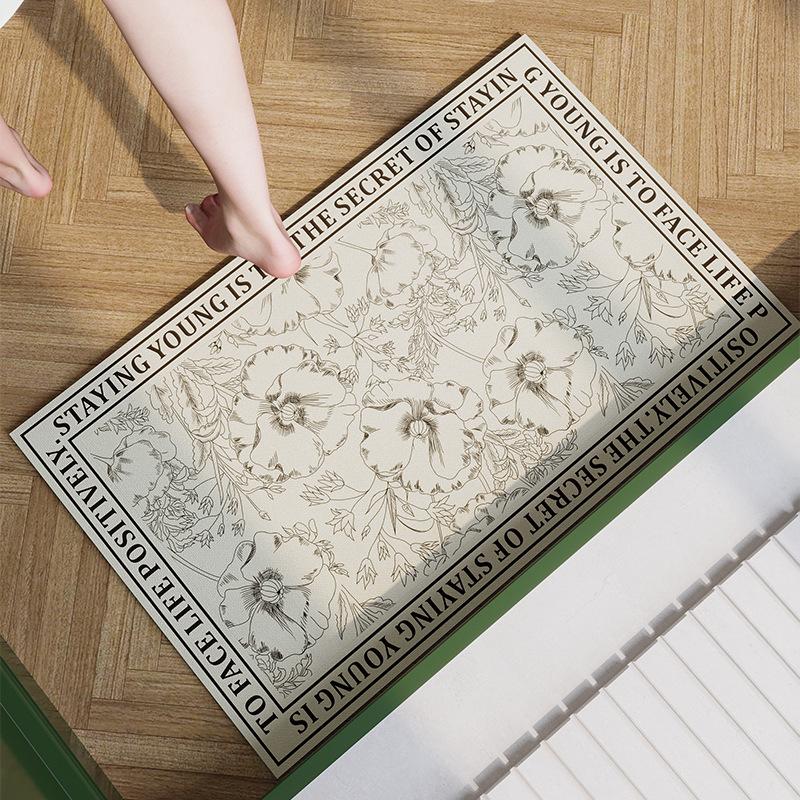 Retro American Style Diatomaceous Earth Floor Mat, Bathroom Door Absorbent Mat, Entrance Door Non Slip Foot Mat