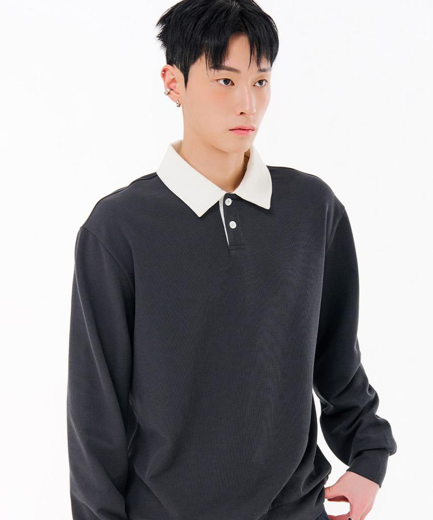 Chase Cult Men'S Collared Contrast Sweatshirt-Fark5116B0L