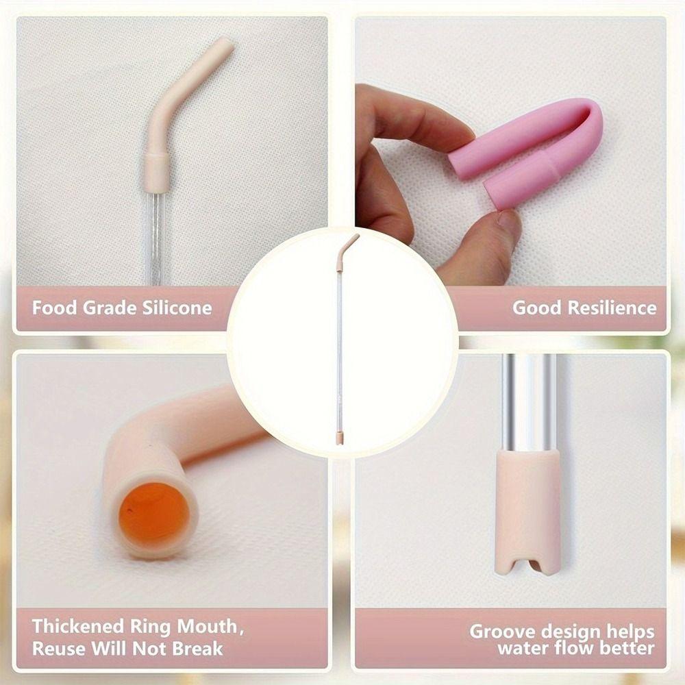 6Pcs Drinkware Drinking Straws Nozzle Silicone Suction Nozzle  for 8mm Stainless Steel Straw