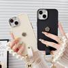 Applicable Iphone15Promax Silicone Mobile Phone Case Apple 14Plus Pearl Portable Chain 12 Light Luxury 13
