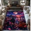 Soft Crystal Velvet Floor Rug,Demon Slayer Anti Slip Decorative Carpet, Plush Area Mat For Indoor Home Decoration