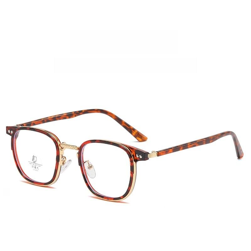 Retro Metal Tr Frame Eyeglasses With Blue Light Blocking For Men And Women