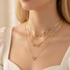 Sweet Gold Plated Stainless Steel Sweater Chain Necklace with Bow Pendant Beads Cute Style Mirror Polished Daily Wear for Women