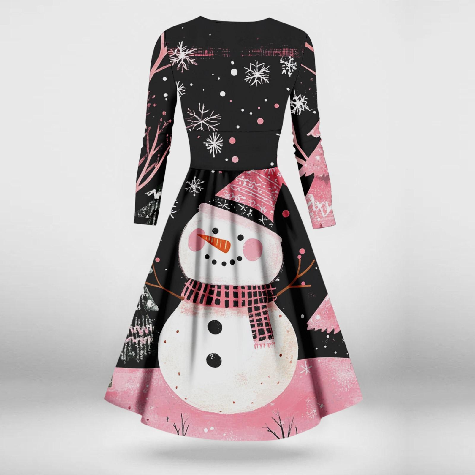 Женское повседневное и модное сексуальное платье с v-образным вырезом и длинными рукавами — фото 6