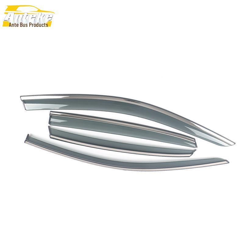Sagitar Sun Visor & Rain Deflector: Stainless Steel Trim for 19 Rear Models