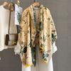 Autumn and Winter New Retro Flower Jacquard Scarf Women's Imitation Cashmere Temperament Warm Shawl with Neck Scarf