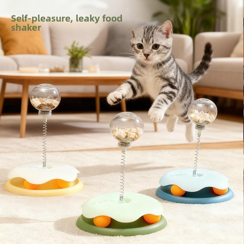 Haustierspielzeug, Katzenkarussell, Katzen-Katzenspielzeug, Selbstunterhaltung und Langeweile, Katzenspielzeug, Feder-Leckball, Katzenzubehör
