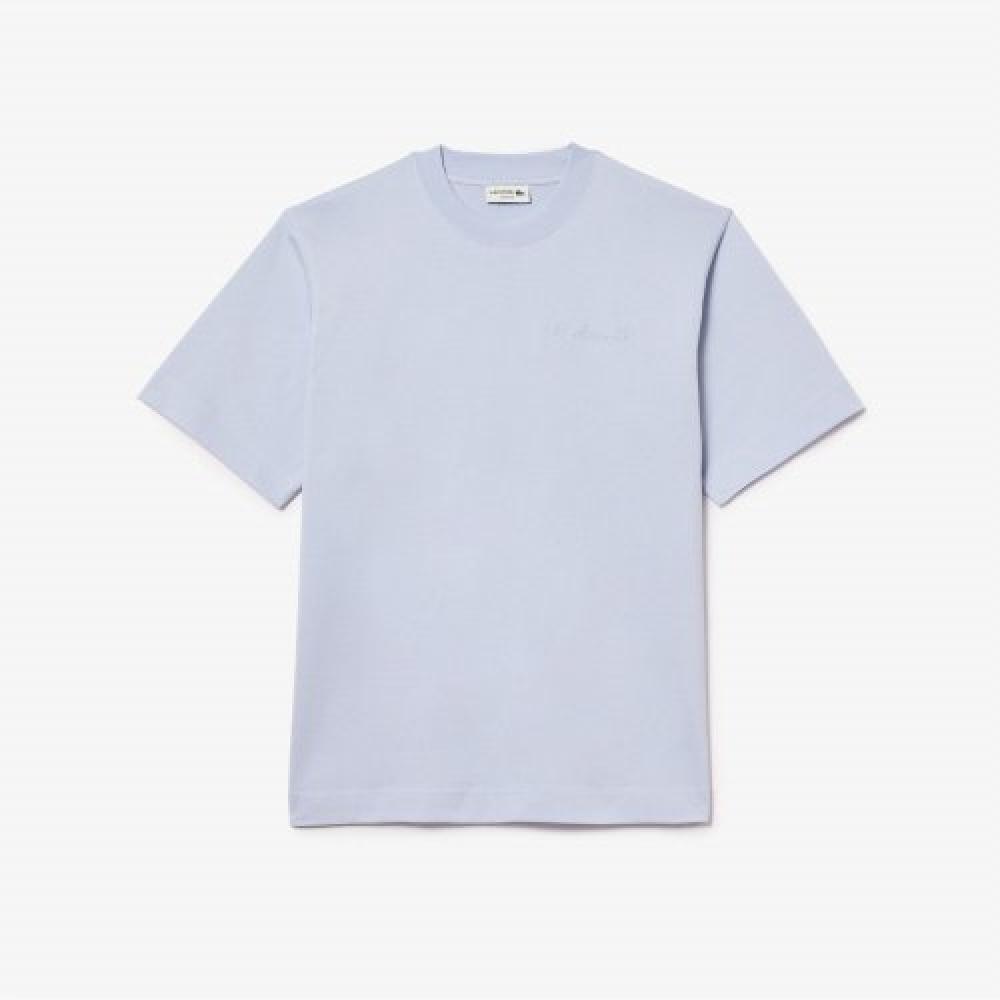

LACOSTE Мужская футболка с вышивкой в ​​тон и воротником-стойкой [голубой]