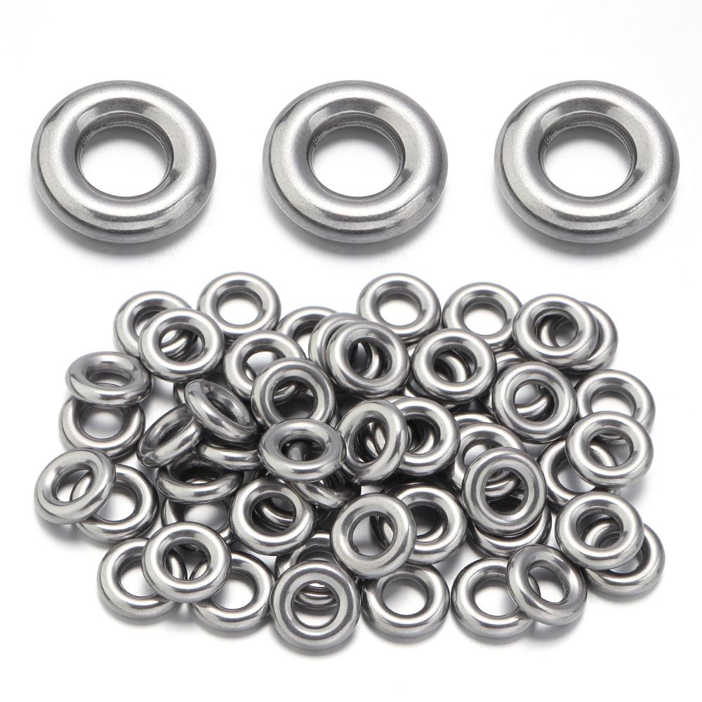 10Pcs 15×4mm Stainless Steel O-ring Round Buckle For Webbing Backpack Leather Craft Bag Parts Clasps DIY Connector Accessories