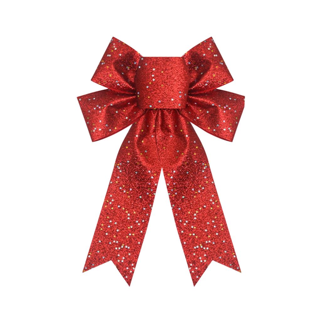 Christmas Glitter Powder Bow Christmas Tree Decoration DIY Handmade Powder Star Bow Decoration Accessories