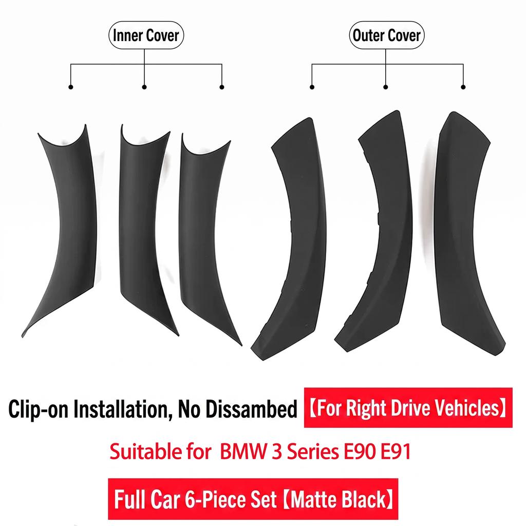 E90 Car Inner Handle Interior Door Panel Pull Trim Cover Black left Right For BMW 3 series E90 E91E92 316i 318i 320i 2005-2011