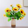 Artificial Sunflower 13 Head Realistic Fake Silk Flower Home Office Wedding Party Table Centerpiece Indoor Outdoor Faux Bloom Decoration
