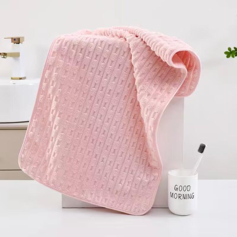 Asciugamano morbido e assorbente senza perdere peli in puro cotone, telo da spiaggia ad asciugatura rapida con assorbimento d'acqua, asciugamano in pile di corallo