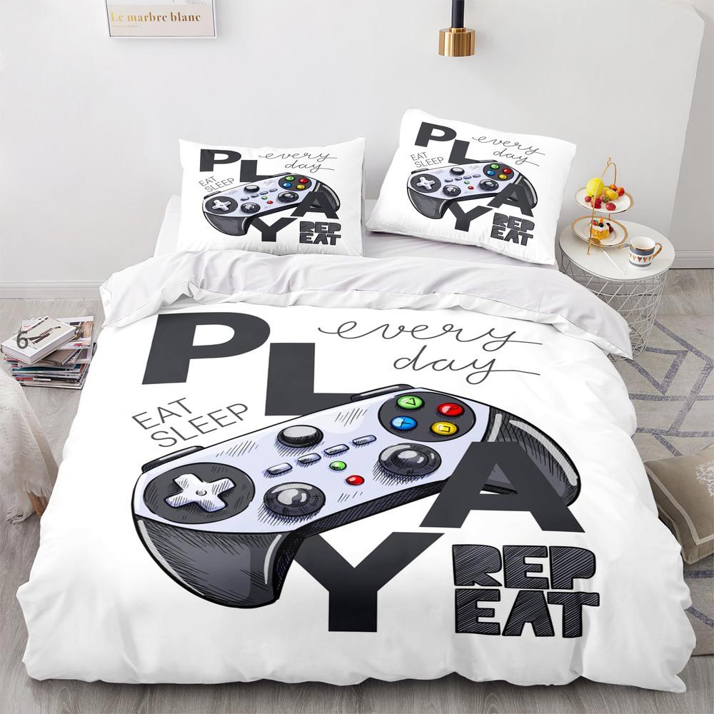 Game Printed Soft Duvet Cover Set Gamepad Video Game Controler Beding Set for Children Kids Tens Young Boys Bedrom Comfortable Quilt Cover featuring