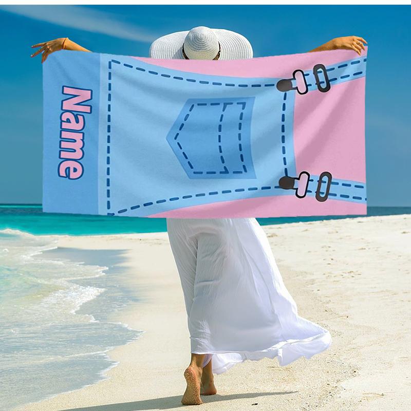 Custom Name Ultra-Soft Beach Towel with Ms. Rachel Theme,Ideal for Pool - Camping, Diving - Perfect Travel Essential, Vibrant Beach Towel.