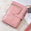 Women Wallet PU Leather Short Small Size Multiple Slots Card Holder Coin Purse for Daily Life Pink