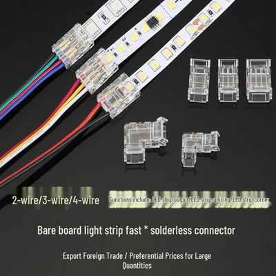 LED Strip Light Connector for 2/3/4P COB/SMD - Corner No Dark Area Crystal Head
