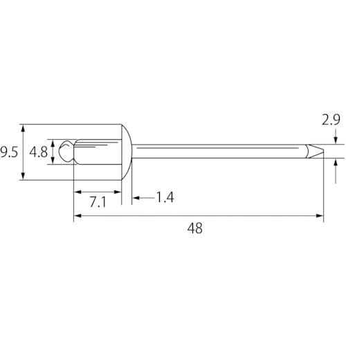 EBI Blind Rivets, 150 Pieces, NST62EB