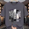 Men's summer 100 cotton fashionable casual sports loose fashion pattern printed round neck short sleeved T-shirt top