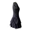 Vintage Wear College-Stil Spitzensaum-Patchwork Blaues Vintage-Hemdblusenkleid Vintage-Kurzrock