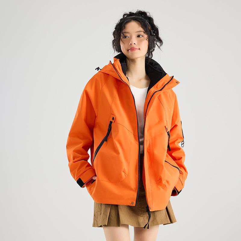 Unisex 3-in-1 Waterproof Windproof Hooded Jacket for Outdoor Mountaineering S