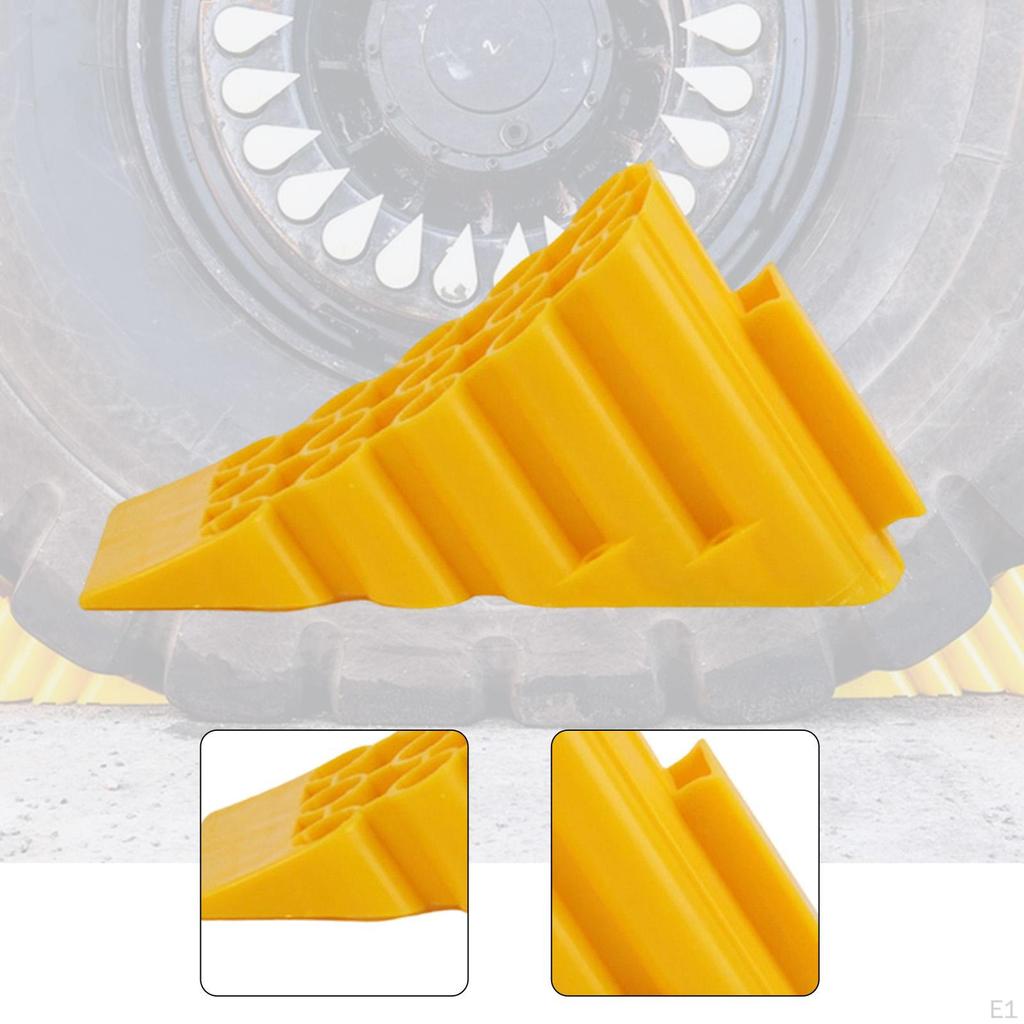 Car Tire Chock Wheel Stopper Ramp Pad Block Portable Heavy Duty Wedge Non
