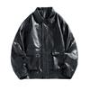American PU leather jacket men's jacket spring and autumn new lapel locomotive clothing versatile trend explosive jacket men