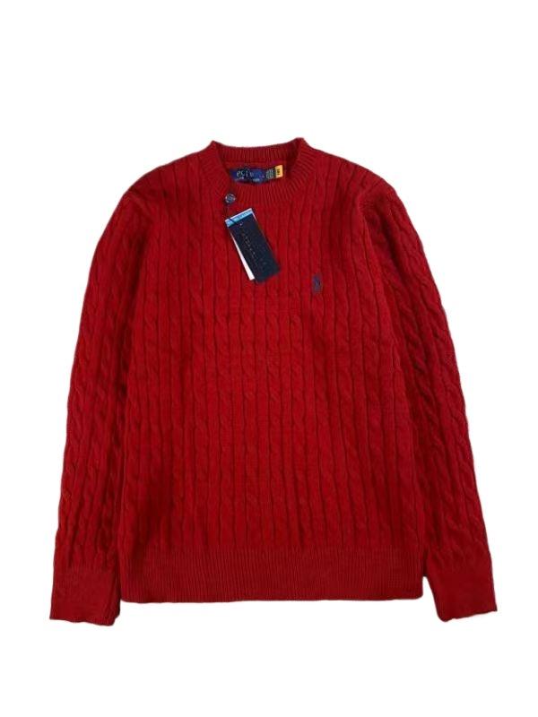 RL Ralph Lauren Pony Logo Crew Neck Knit Sweater - Men's & Women's Warm Autumn/Winter Cable Knit Pullover