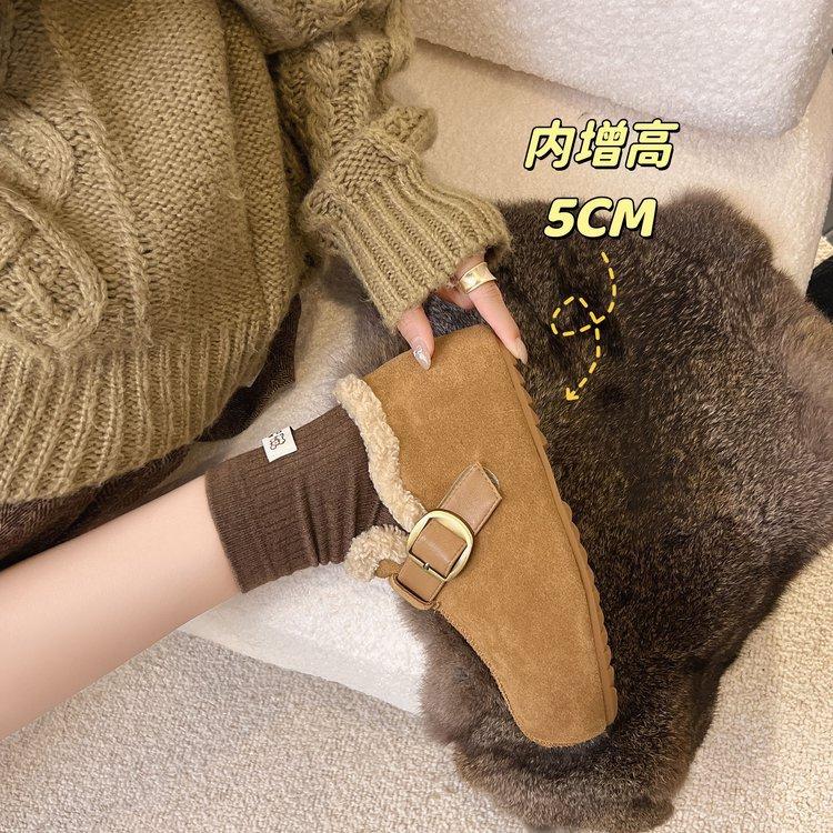 Cotton shoes women's 2025 new winter Boken shoes platform all-inclusive piled thickened shoes warm snow boots one pedal