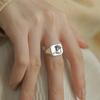 Yin Taifei Retro Brons & Zilver Rozenbloem Fotolijst Ring - Modieuze Open Band Sieraden voor Vrouwen